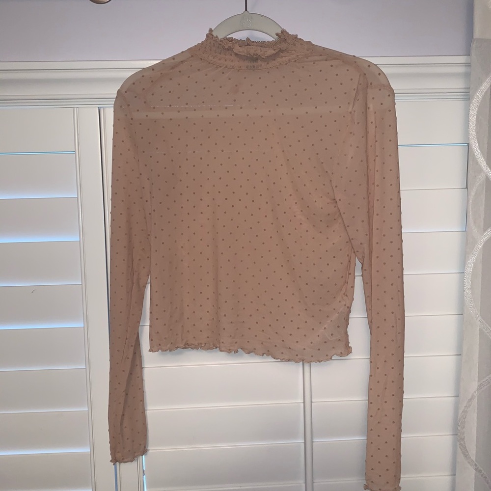 Long Sleeve Mesh Going Out Top